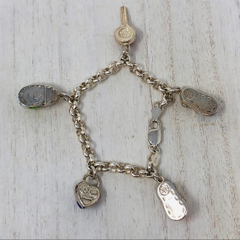 Alan K Millefiori Murano Sterling silver charm bracelet, rare - Picture 7 of 13